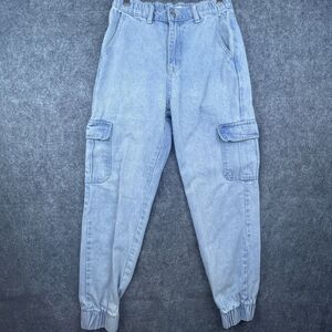 Adika Jeans Womens Small Cargo Joggers Stretch Waist Baggy Streetwear Urban